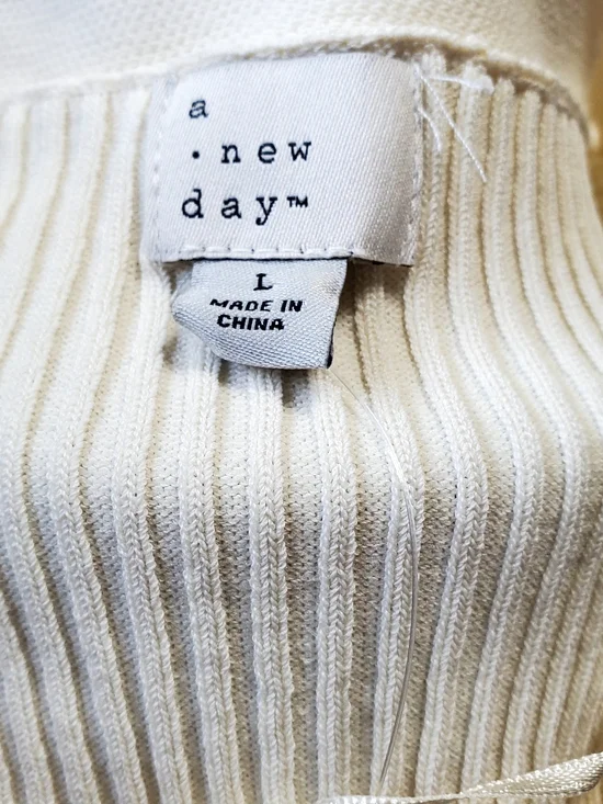 a new day Cream Ribbed Button-Front V-Neck Maxi Dress - Picture 4 of 5